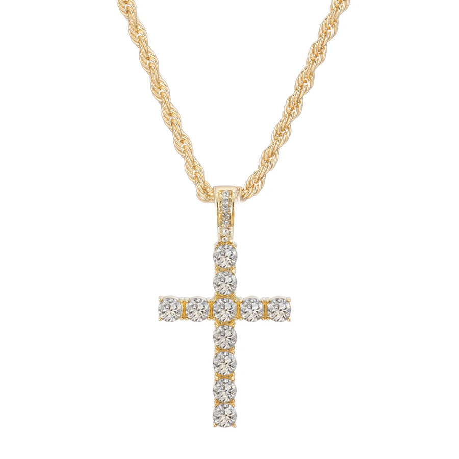 Iced Cross & Ankh Necklace