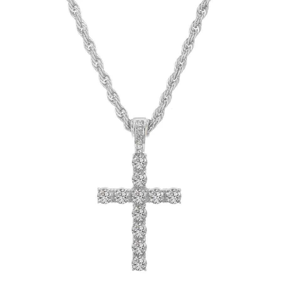 Iced Cross & Ankh Necklace