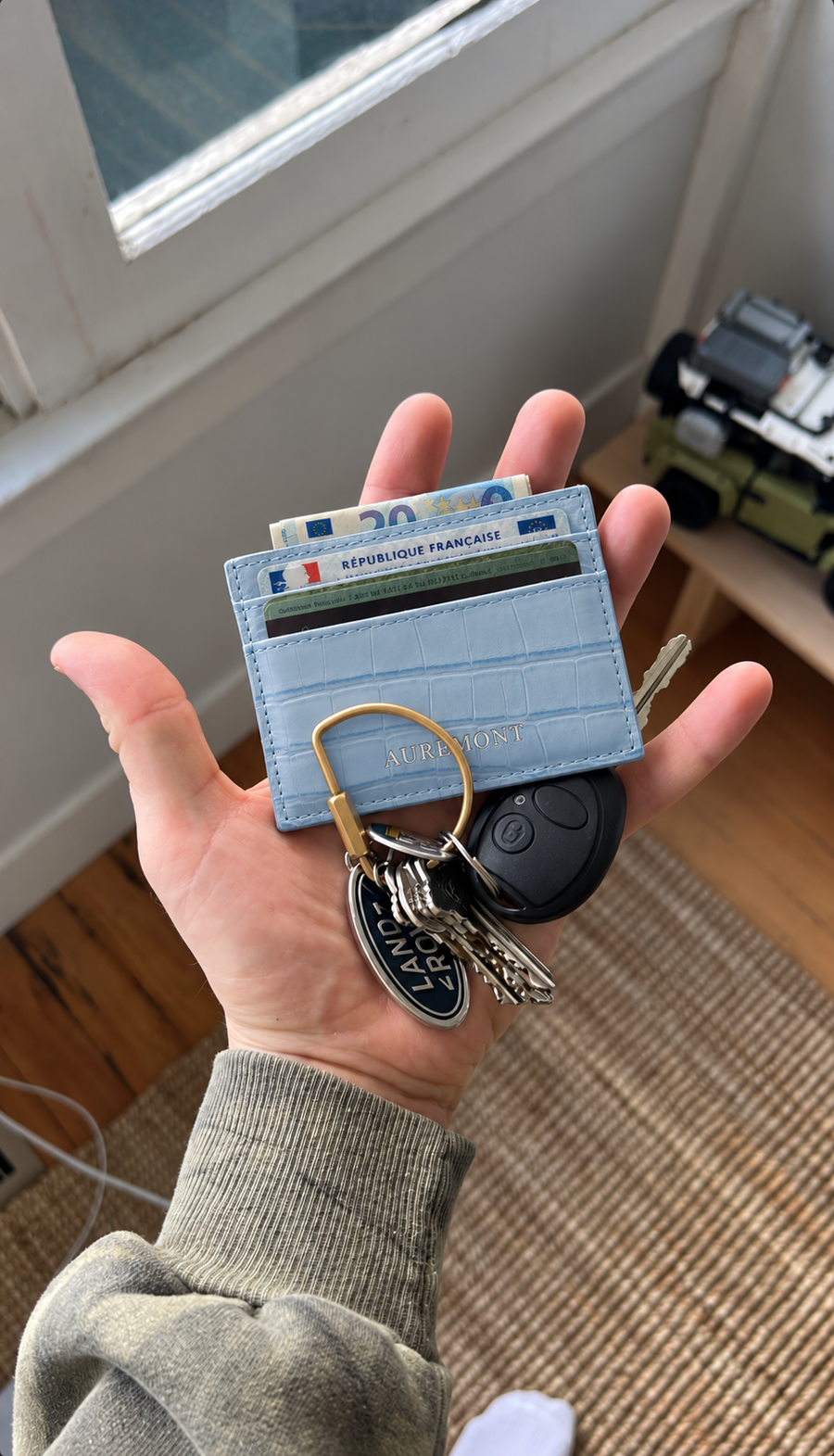 Croco Card Holder - Sky Blue