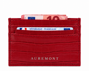Croco Card Holder - Ruby