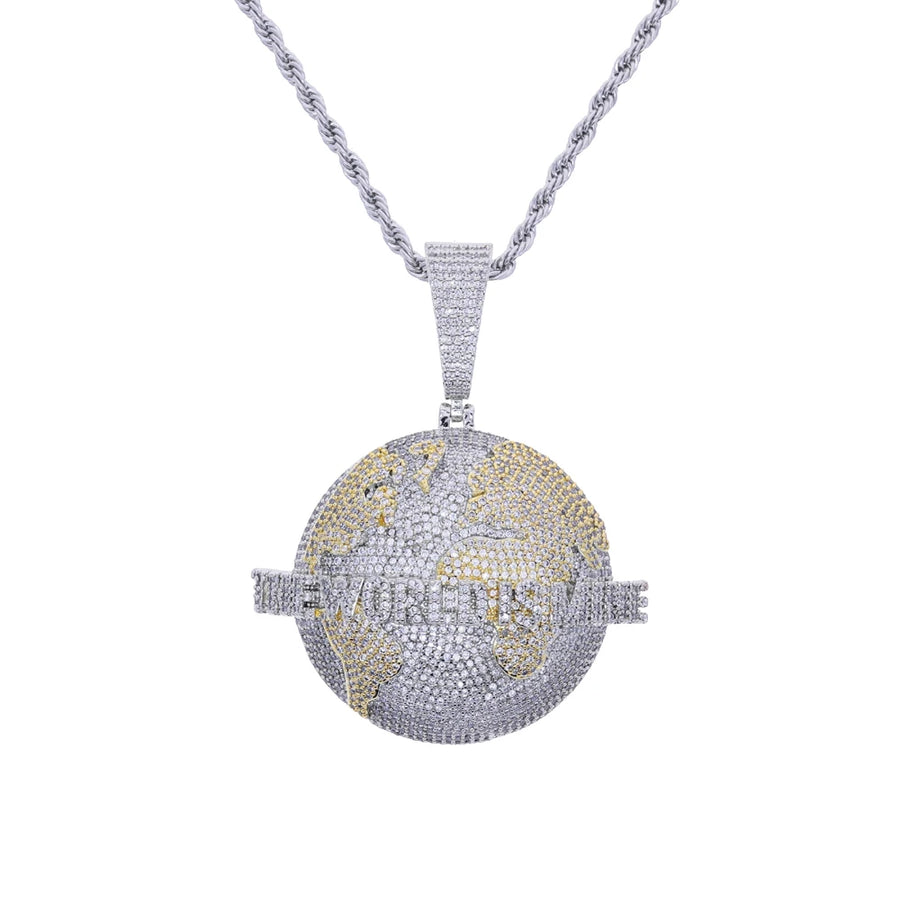 The World Is Yours Iced Pendant
