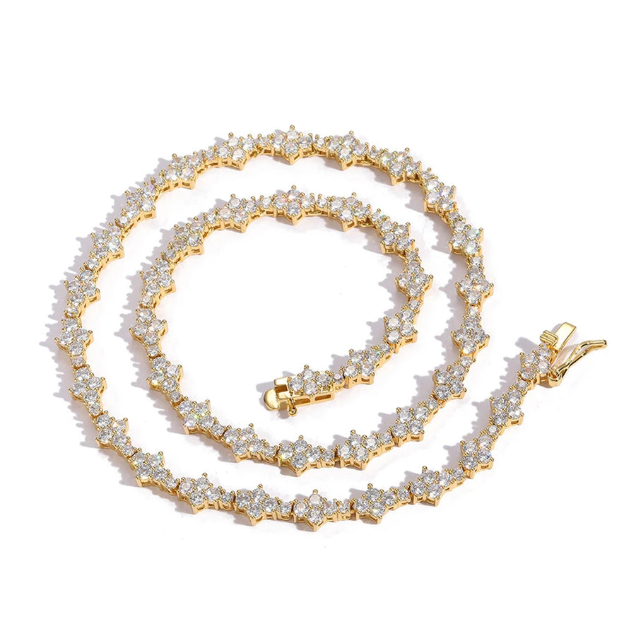 Iced Honingraat Ketting - Goud