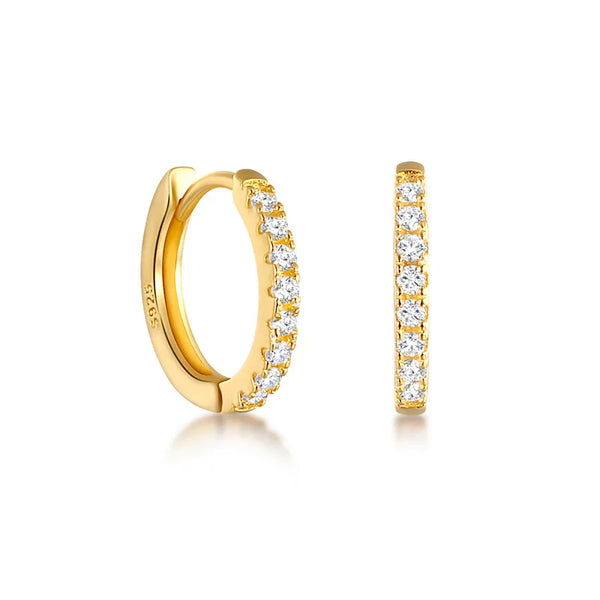 Zircon Hoop Earrings – Gold