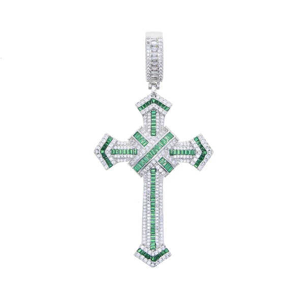 Eternal Cross Pendant & Necklace - Green