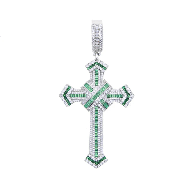 Eternal Cross Pendant & Necklace - Green