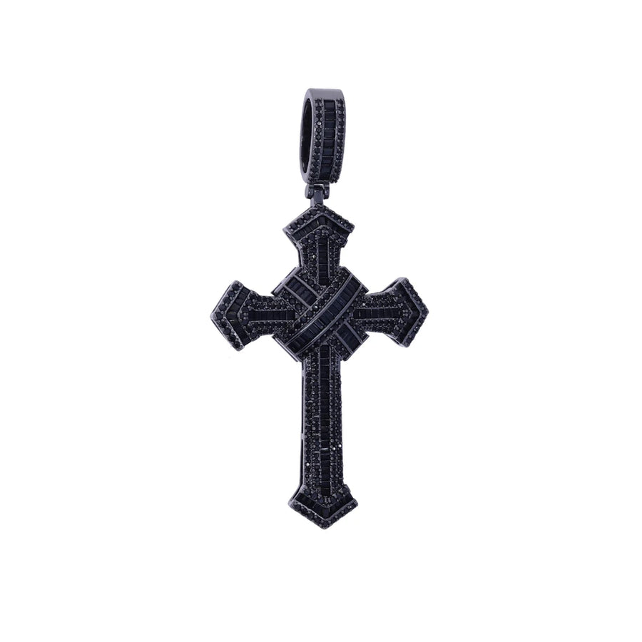 Eternal Cross Pendant & Necklace - Black