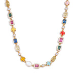Rainbow Iced Necklace Full Spectrum - Gold