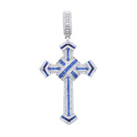 Eternal Cross Pendant & Necklace - Blue