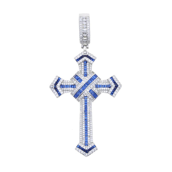 Eternal Cross Pendant & Necklace - Blue