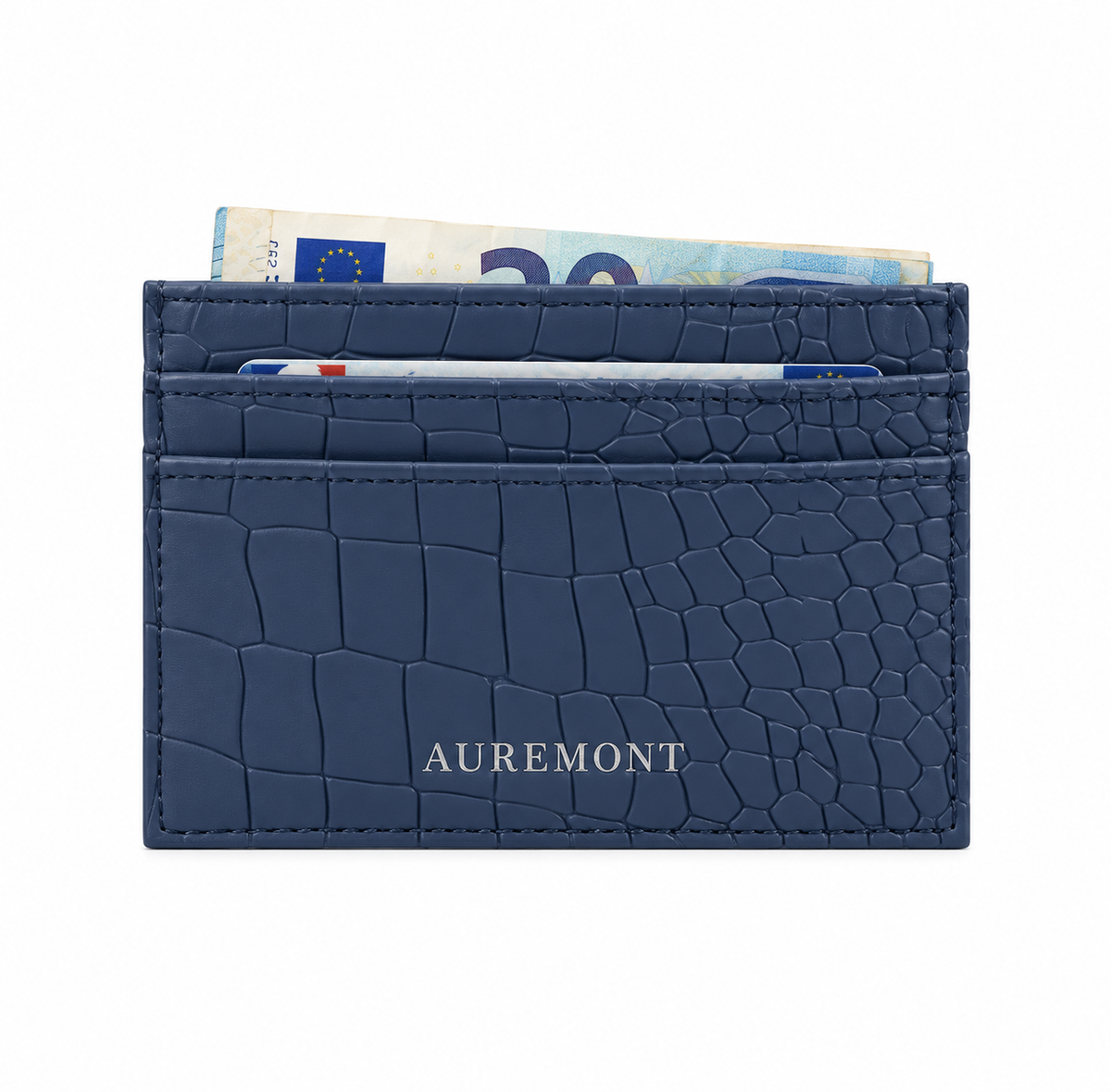 Croco Card Holder - Navy
