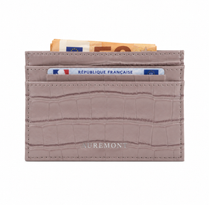 Croco Card Holder - Nude