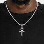 Iced Kruis & Ankh Ketting