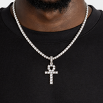 Iced Kruis & Ankh Ketting