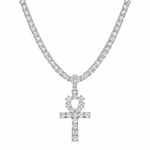 Iced Kruis & Ankh Ketting