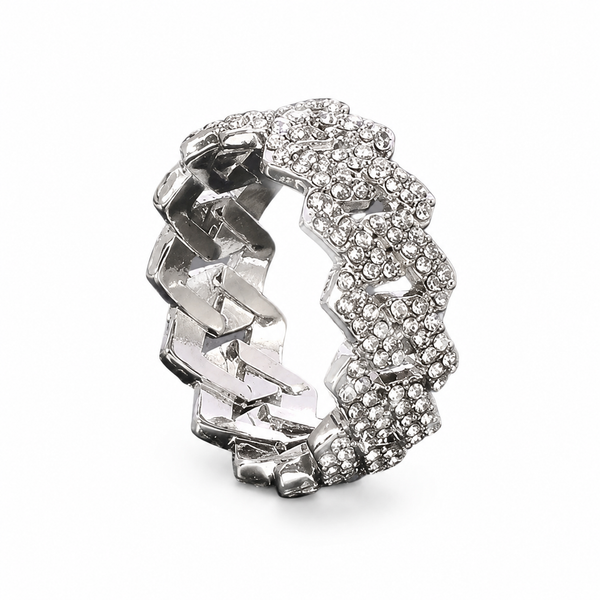 Iced Cuban Link Ring voor Heren