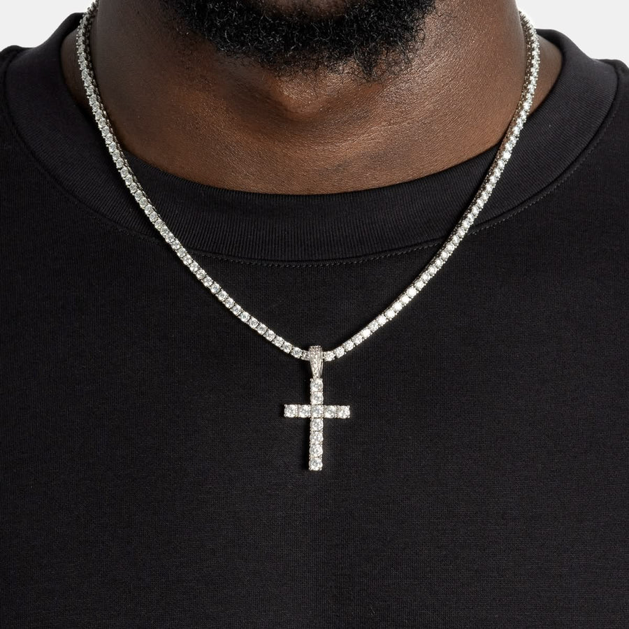 Iced Kruis & Ankh Ketting