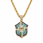 Brazil Legacy Iced Pendant & Chain - Gold