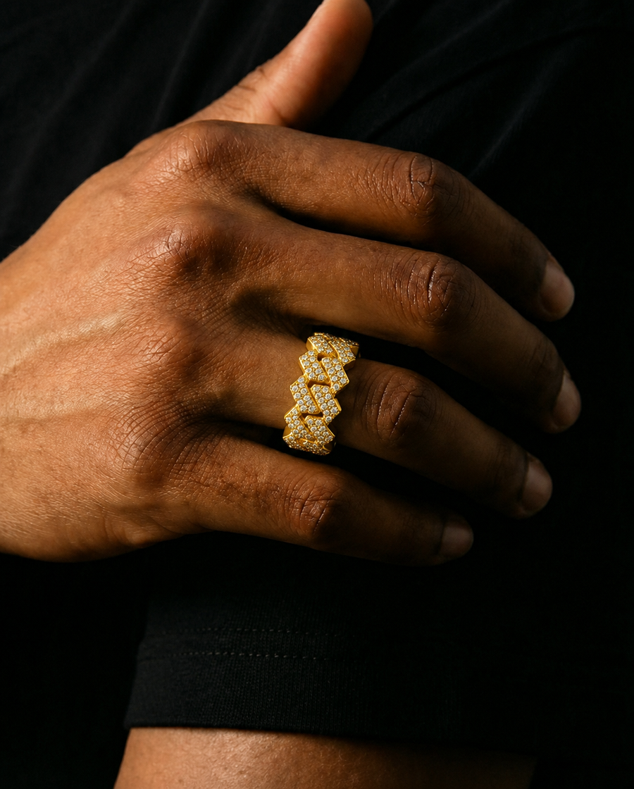 Iced Cuban Link Ring voor Heren